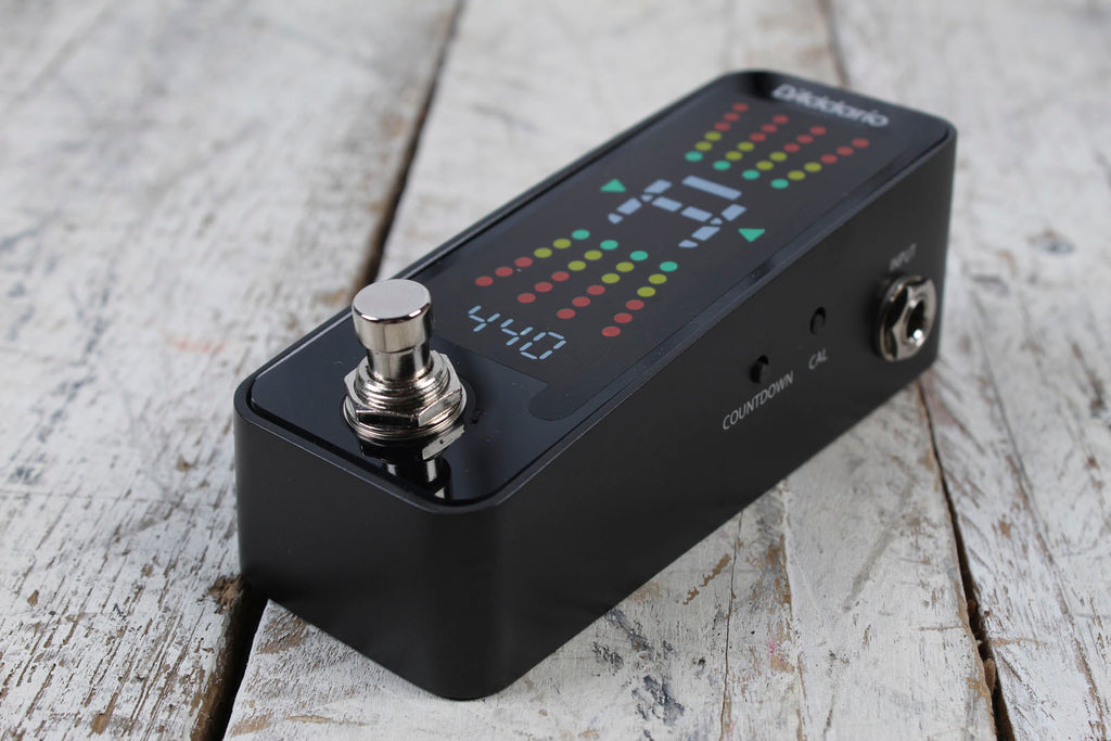 D'Addario Chromatic Tuner Plus Tuner Pedal for Electric Acoustic and Bass Guitar