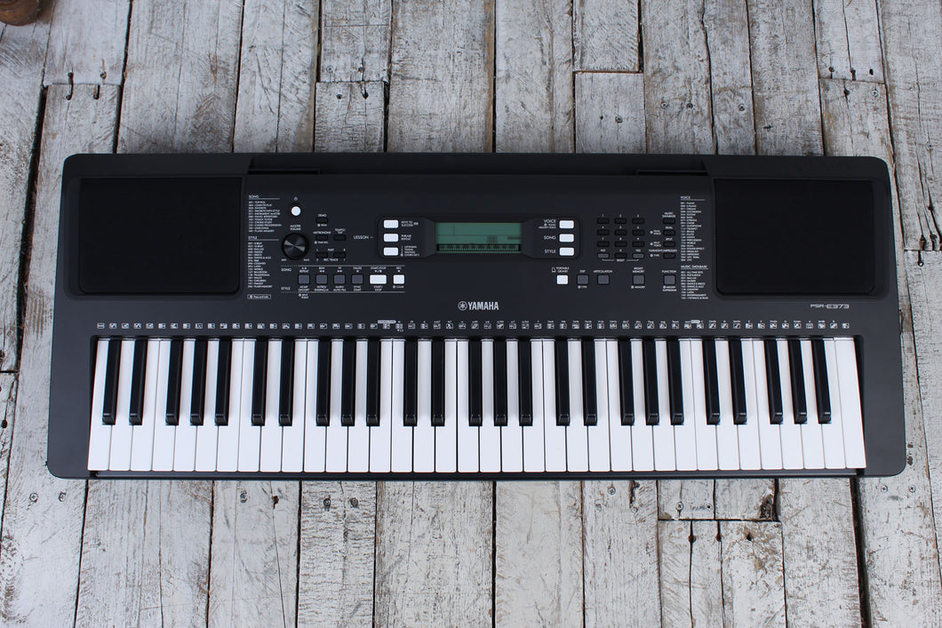 Yamaha PSR-E373 Touch Sensitive 61 Key Portable Keyboard with Power Supply