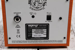 Orange Crush Mini Orange Electric Guitar Amplifier 3 Watt Solid State Combo Amp