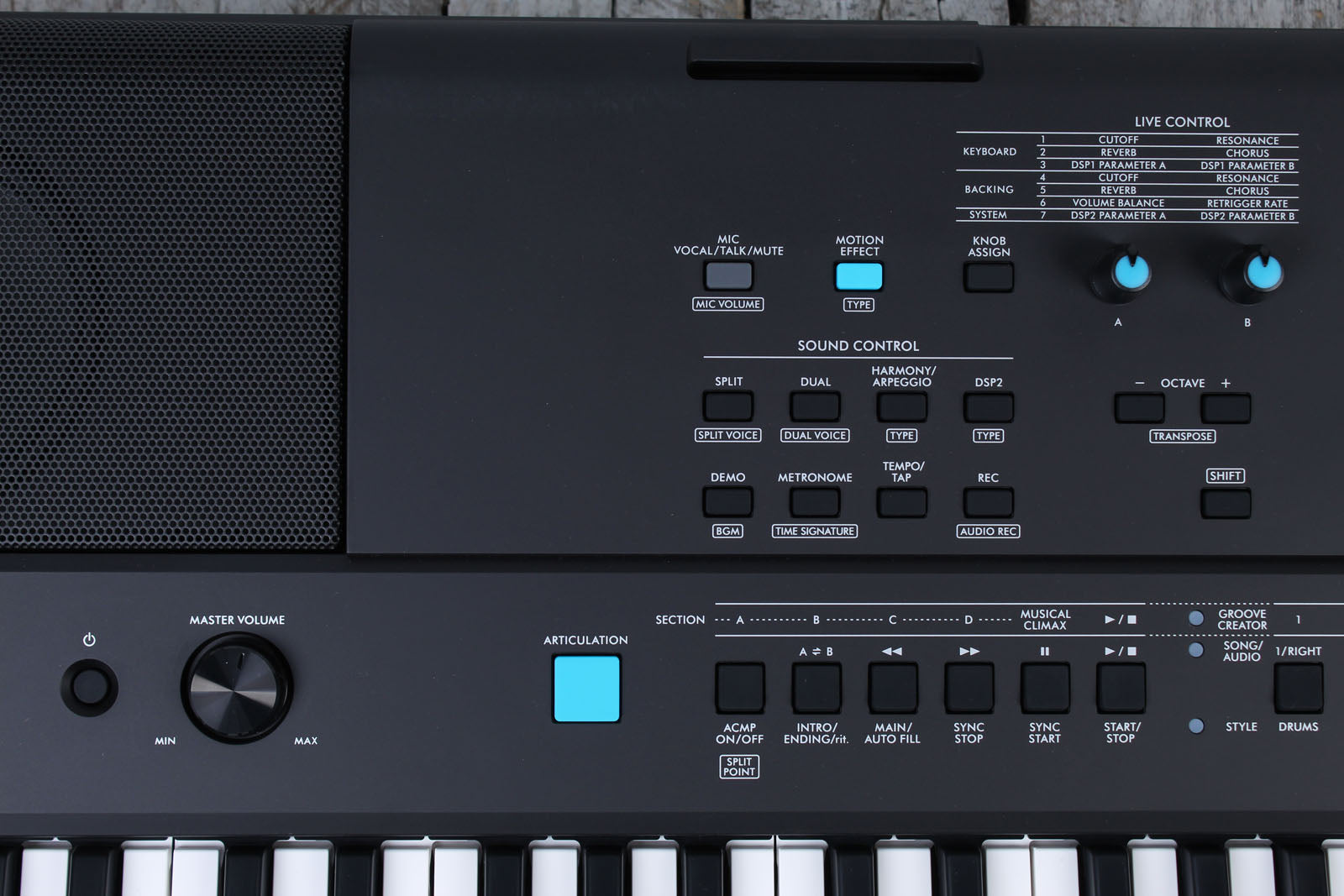 Yamaha PSR-E425 76 Key Portable Keyboard with 820 Voices and Pitch Bend with Power Supply