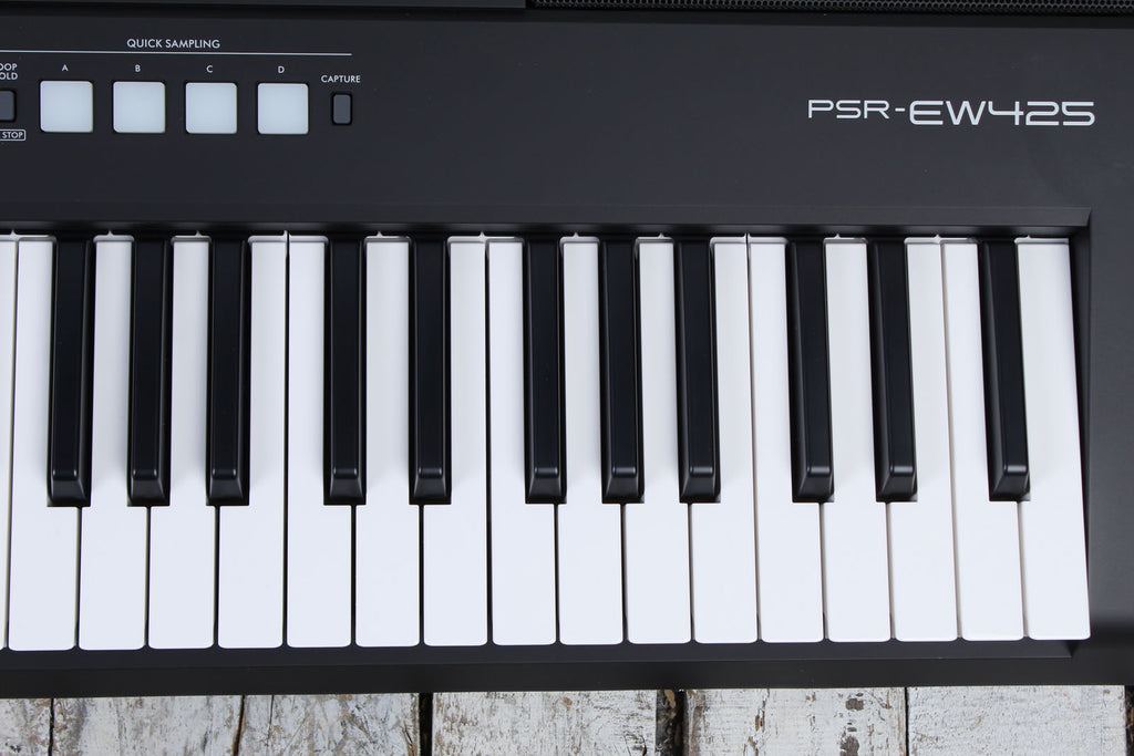 Yamaha PSR-E425 76 Key Portable Keyboard with 820 Voices and Pitch Bend with Power Supply