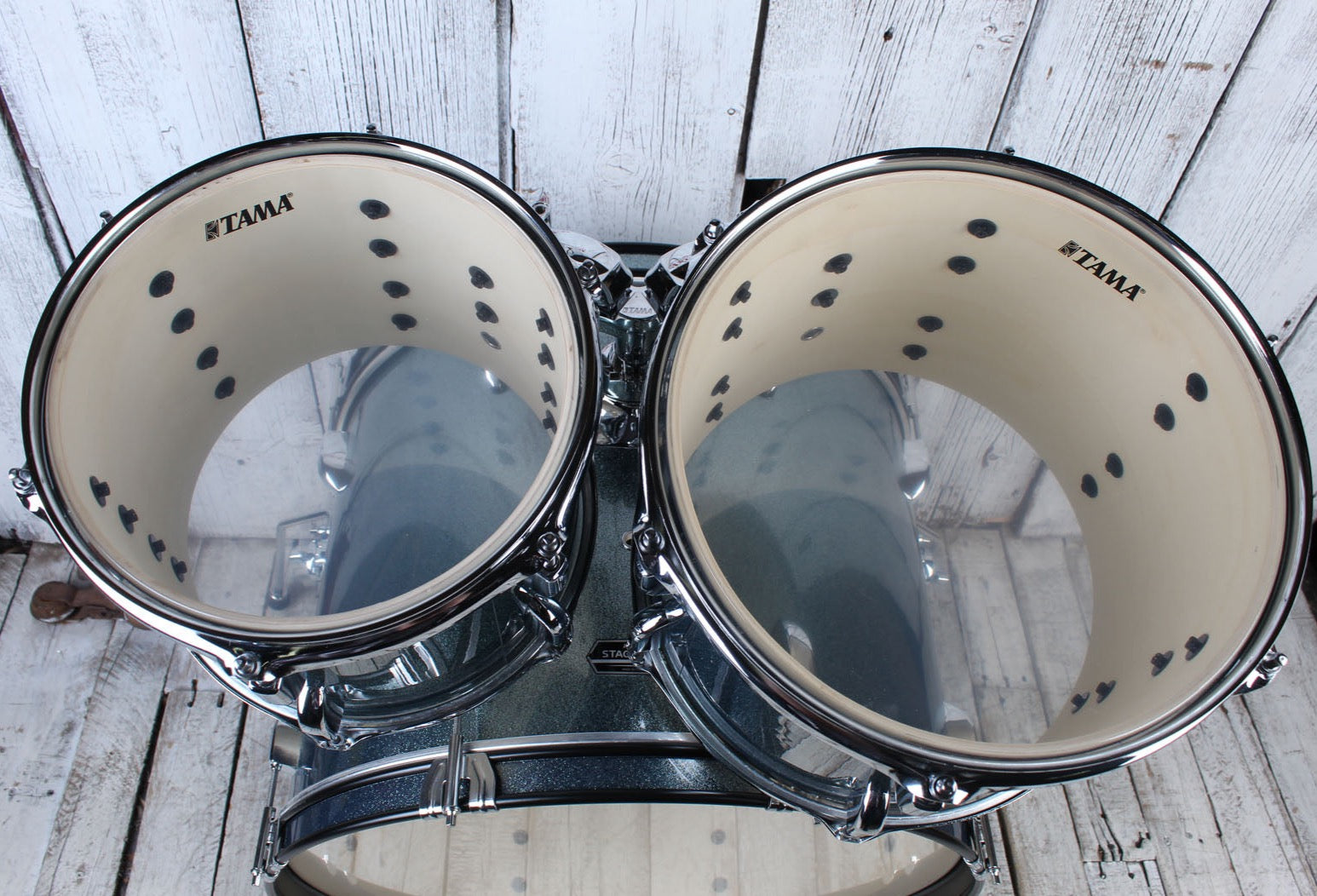 Tama ST52H5CSEM Stagestar 5 Piece Complete Drum Set with Stands and Throne Sea Blue Mist