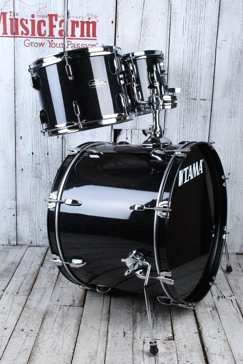 Tama ST52H5CBNS Stagestar 5 Piece Complete Drum Set with Stands and Throne Black Night Sparkle