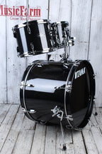 Tama ST52H5CBNS Stagestar 5 Piece Complete Drum Set with Stands and Throne Black Night Sparkle