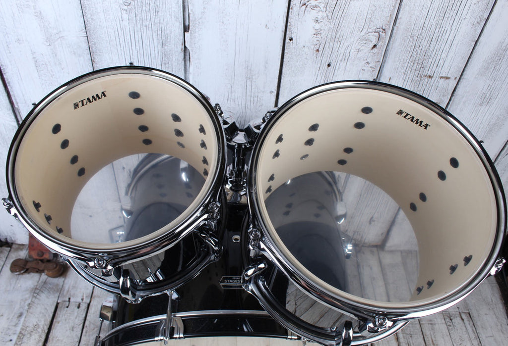 Tama ST52H5CBNS Stagestar 5 Piece Complete Drum Set with Stands and Throne Black Night Sparkle