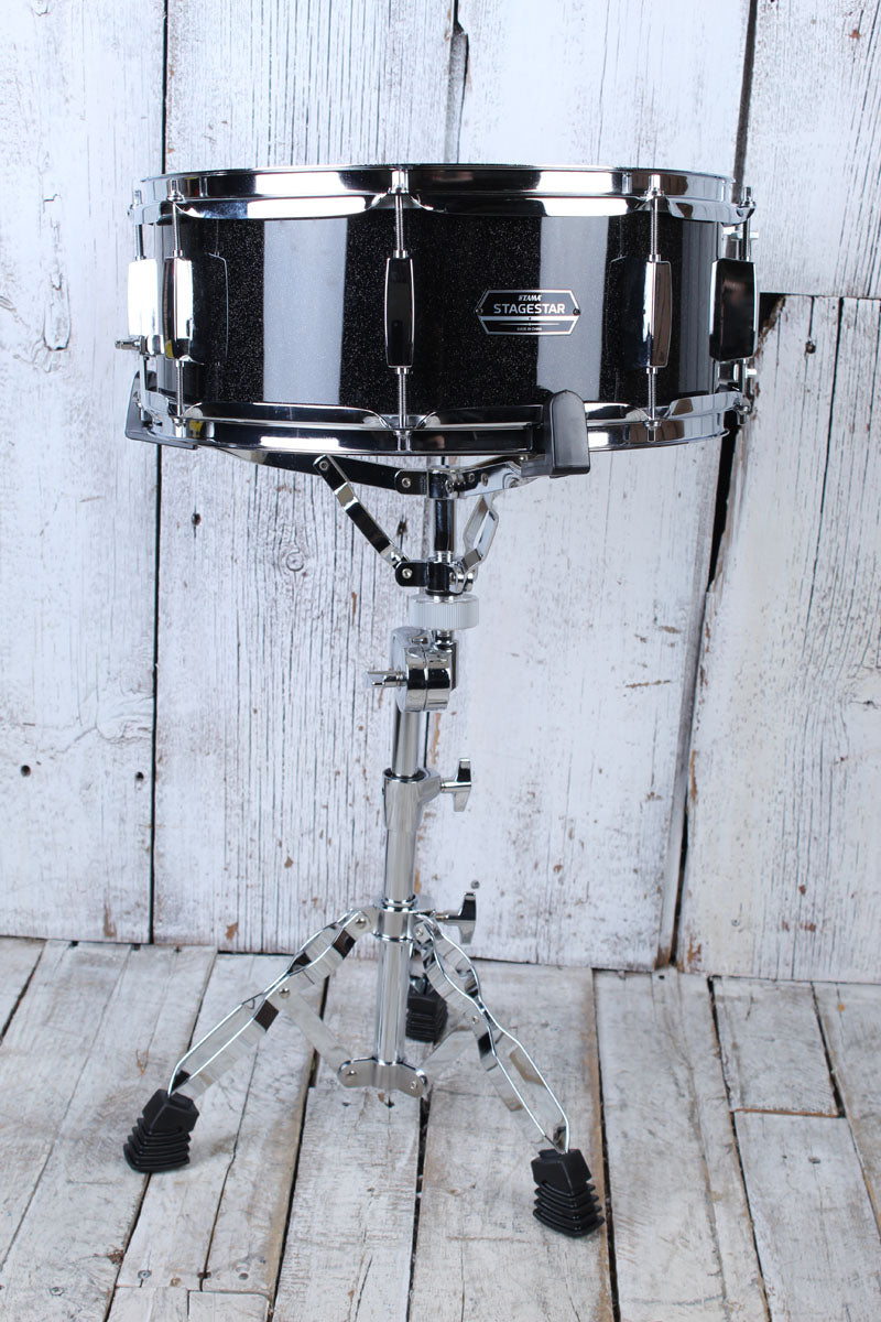 Tama ST52H5CBNS Stagestar 5 Piece Complete Drum Set with Stands and Throne Black Night Sparkle