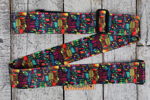 Henry Heller Guitar Strap Artsy Psychedelic Fish Design