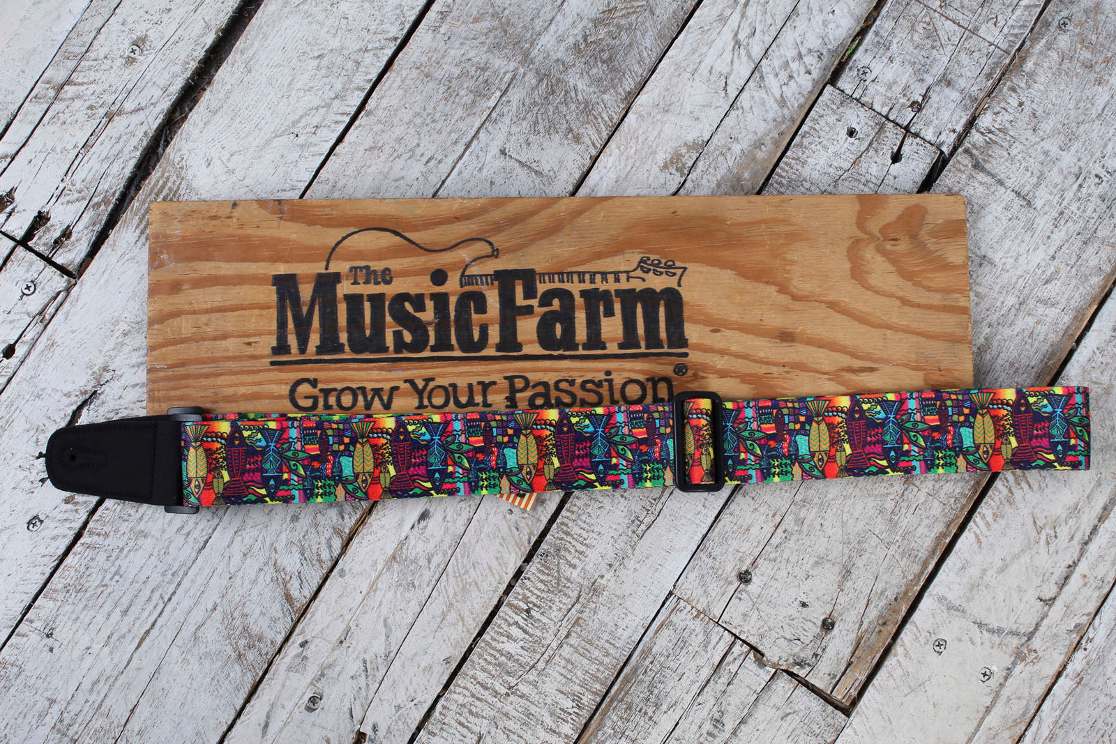 Henry Heller Guitar Strap Artsy Psychedelic Fish Design