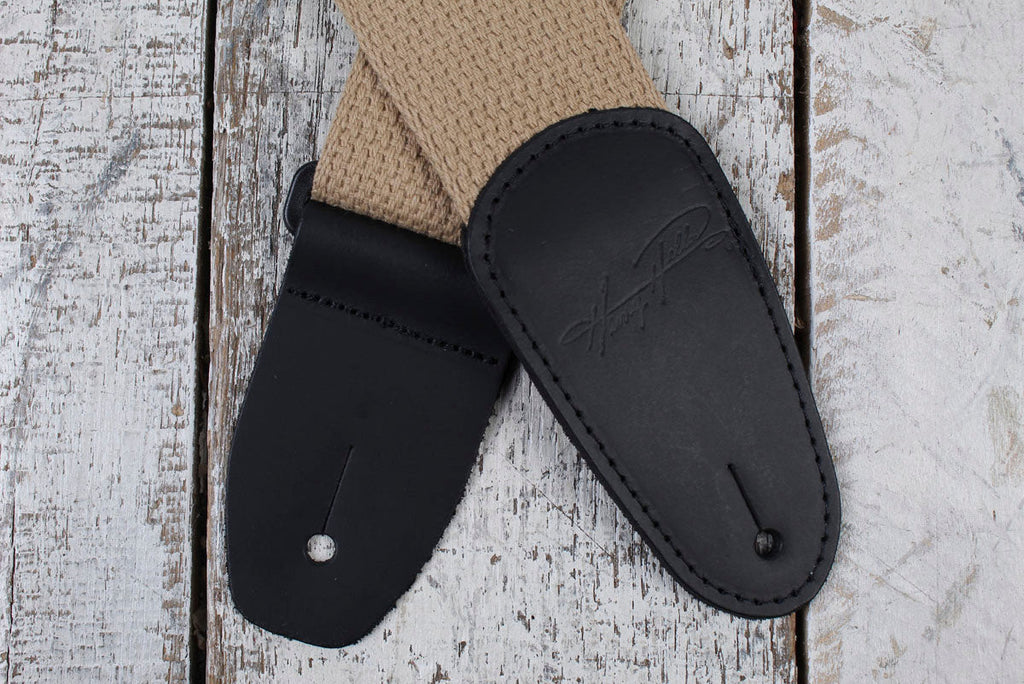 Henry Heller David Hale Cotton Series Embroidered Tan Feather Guitar Strap