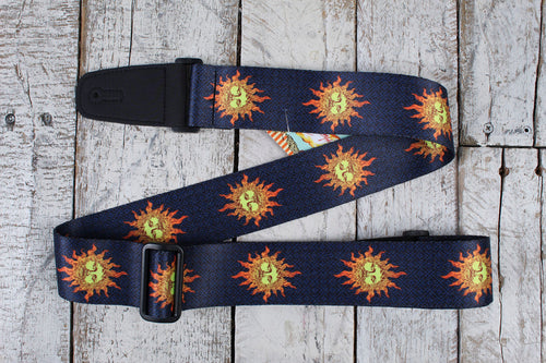 Henry Heller Artist Series Sublimation Guitar Strap New Age Sun Blue
