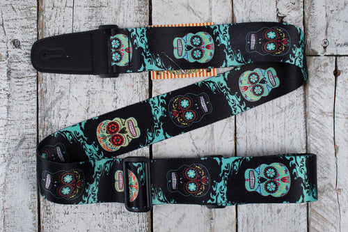 Henry Heller Artist Series Sublimation Guitar Strap Sugar Skull Design