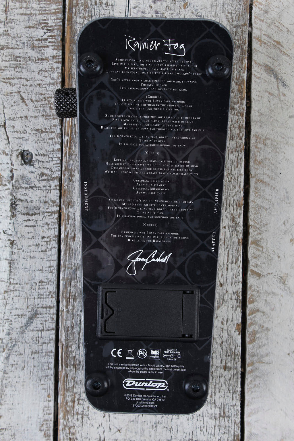 Dunlop Jerry Cantrell Rainier Fog Cry Baby Wah Electric Guitar Effects Pedal
