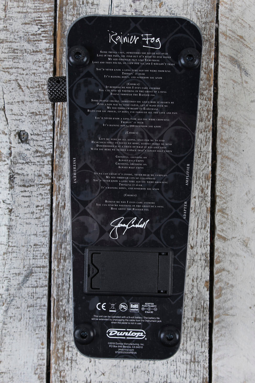 Dunlop Jerry Cantrell Rainier Fog Cry Baby Wah Electric Guitar Effects Pedal