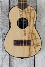 Kala Bamboo Top Ukadelic Soprano Ukulele UK-BAMBOO Natural Satin with Tote Bag