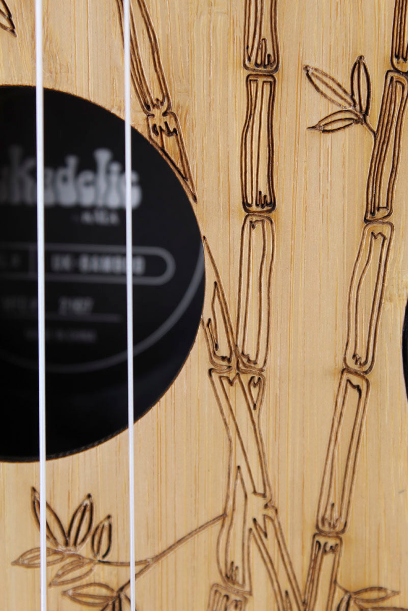 Kala Bamboo Top Ukadelic Soprano Ukulele UK-BAMBOO Natural Satin with Tote Bag
