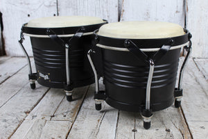 Stagg Wood Bongo 7.5" and 6.5" Hand Percussion Bongo Set Black BW-200-BK