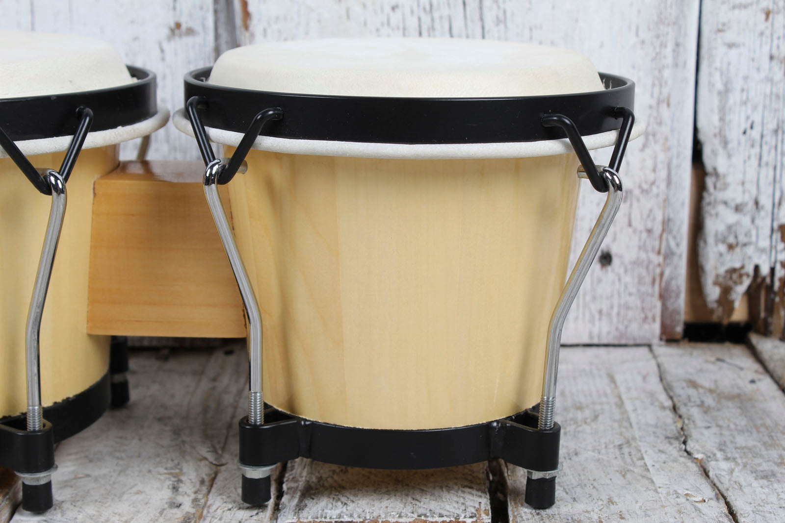 Stagg BW-70-N 6 Inch and 7 Inch Traditional Wooden Bongo Set Natural