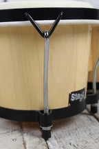 Stagg BW-70-N 6 Inch and 7 Inch Traditional Wooden Bongo Set Natural