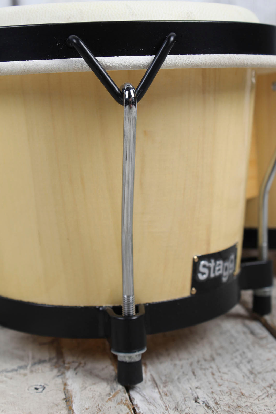 Stagg BW-70-N 6 Inch and 7 Inch Traditional Wooden Bongo Set Natural