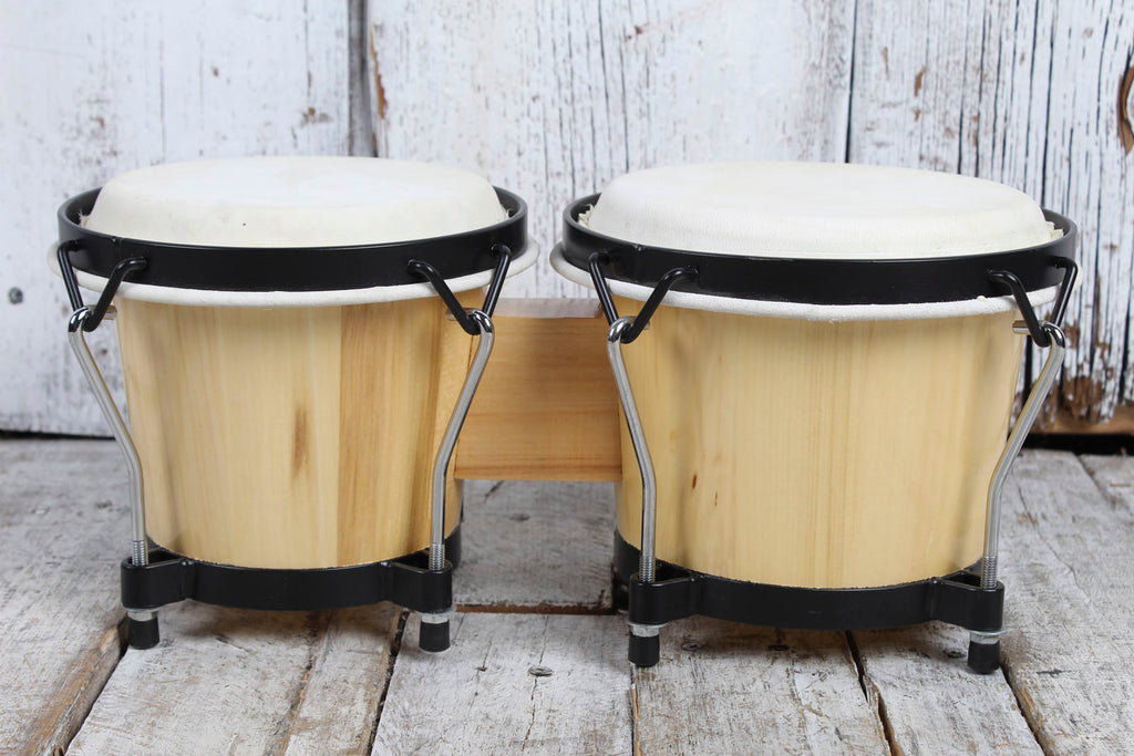 Stagg BW-70-N 6 Inch and 7 Inch Traditional Wooden Bongo Set Natural