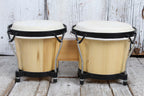 Stagg BW-70-N 6 Inch and 7 Inch Traditional Wooden Bongo Set Natural
