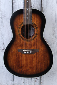 Luna Art Vintage Parlor Solid Top Acoustic Electric Guitar Vintage Brownburst