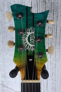 Sozo American Custom Aqua Fade Electric Guitar Flame Maple with Hardshell Case