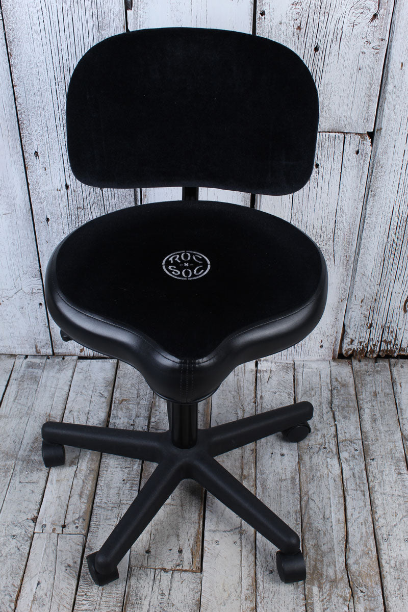 Roc-N-Soc Lunar Series Gas Lift Drum Throne Saddle Seat with Backrest Black