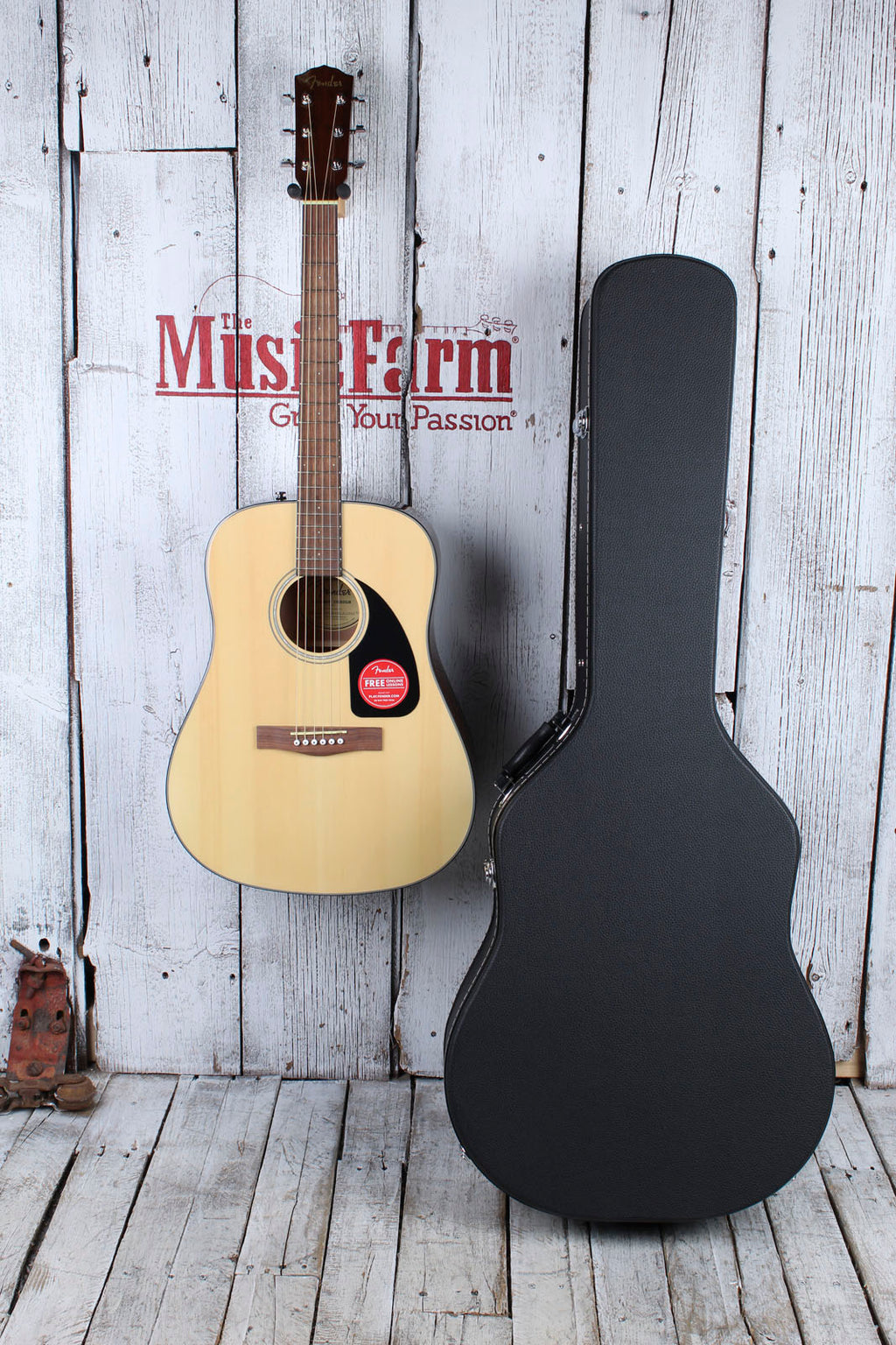 Fender® CD-60 Dreadnought V3 Acoustic Guitar Natural Gloss with Hardshell Case