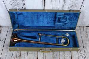 Conn 18H Director Trombone Rose Brass Bell Marching Men and Shooting Stars with Case