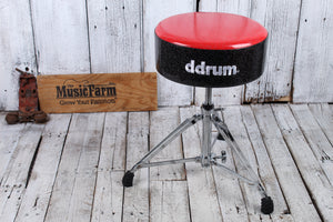 ddrum Mercury Fat Double Braced Drum Throne Red and Black Sparkle MFAT RB