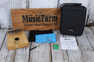 Luna Bamboo 17 Key Kalimba Key of B with Case and Tuning Hammer LPK BAM 17B