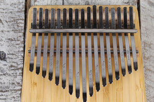 Luna Bamboo 17 Key Kalimba Key of B with Case and Tuning Hammer LPK BAM 17B