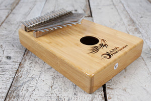 Luna Bamboo 17 Key Kalimba Key of B with Case and Tuning Hammer LPK BAM 17B