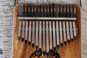 Luna Honu Koa 17 Key Kalimba Key of C with Case and Tuning Hammer LPK HONU 17C