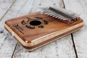 Luna Honu Koa 17 Key Kalimba Key of C with Case and Tuning Hammer LPK HONU 17C