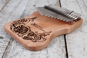 Luna Lizard 17 Key Flat Base Kalimba Key of C with Gig Bag and Tuning Hammer