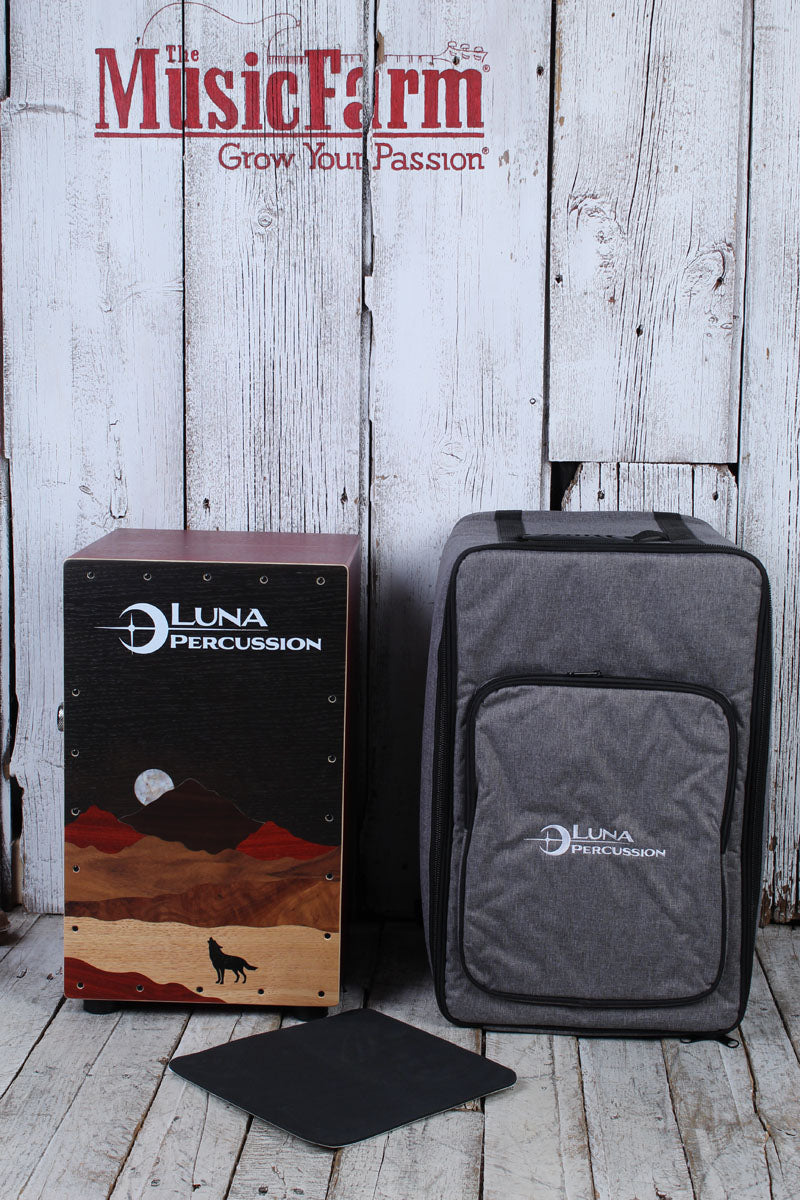 Luna Vista Wolf Cajon with On/Off Switchable Snare LPC VISTA WOLF with Bag