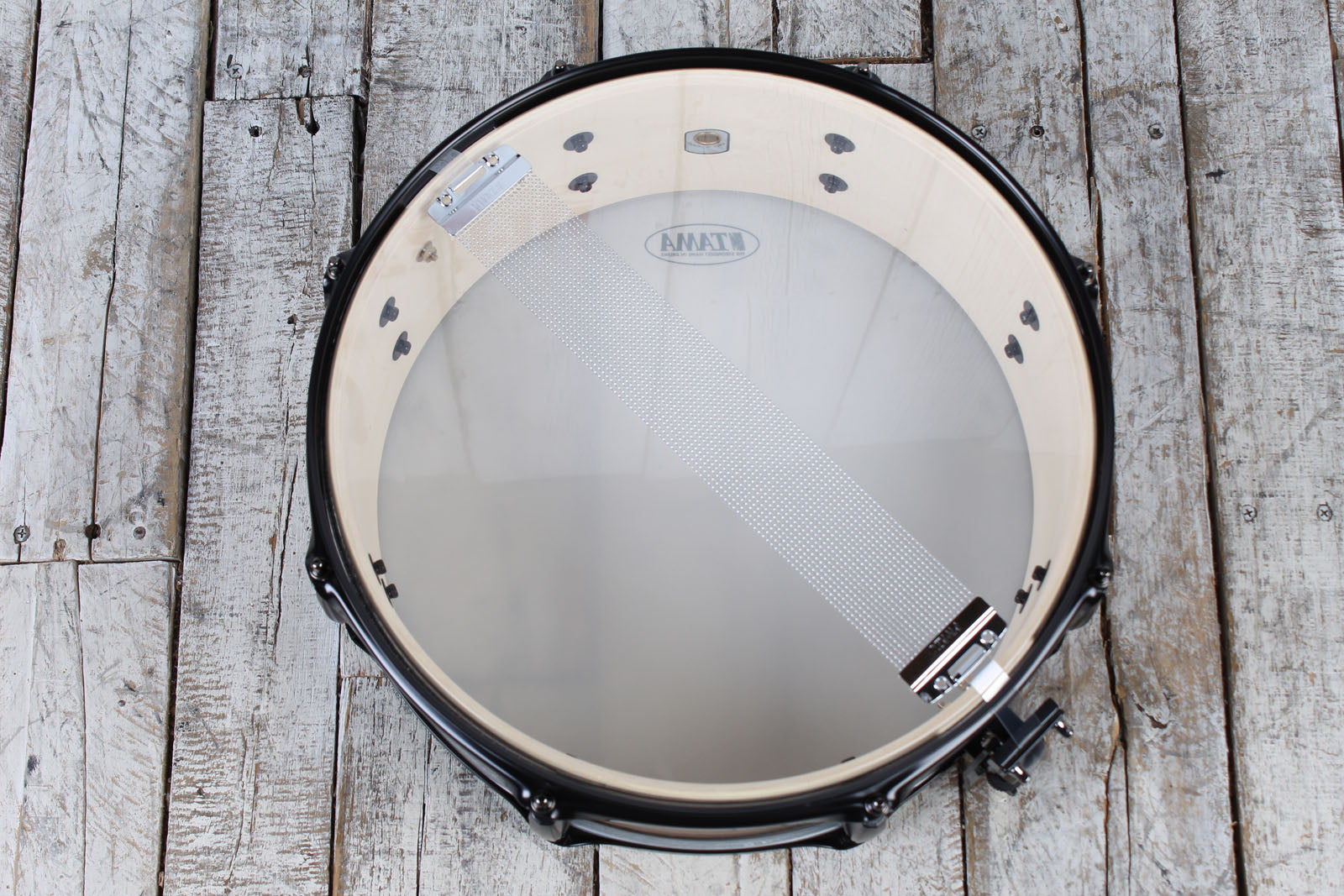 Tama Woodworks Poplar Snare Drum 14 x 5.5 Natural Zebrawood Wrap WP1455BKNZW