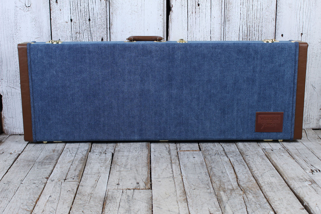 Fender X Wrangler Denim Hardshell Electric Guitar Case for Stratocaster and Telecaster Indigo Denim