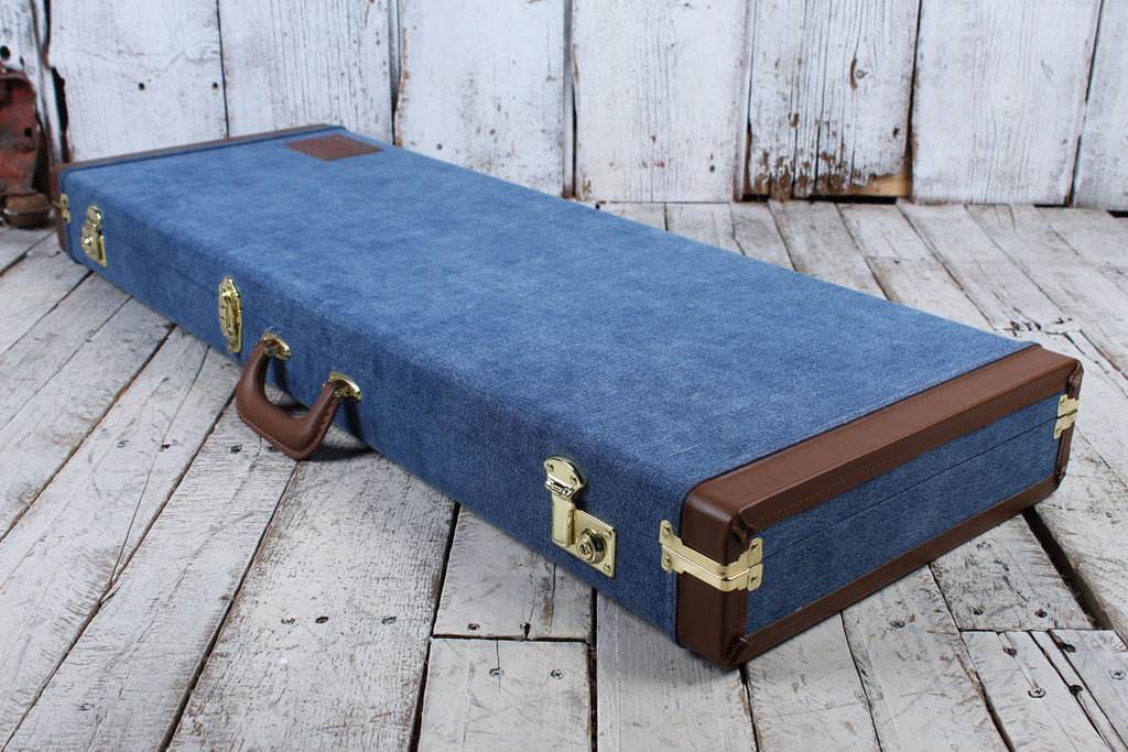 Fender X Wrangler Denim Hardshell Electric Guitar Case for Stratocaster and Telecaster Indigo Denim