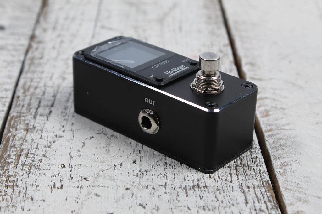 On Stage GTP7000 Mini Guitar Pedal Tuner for Pedal Board w True Bypass Circuitry
