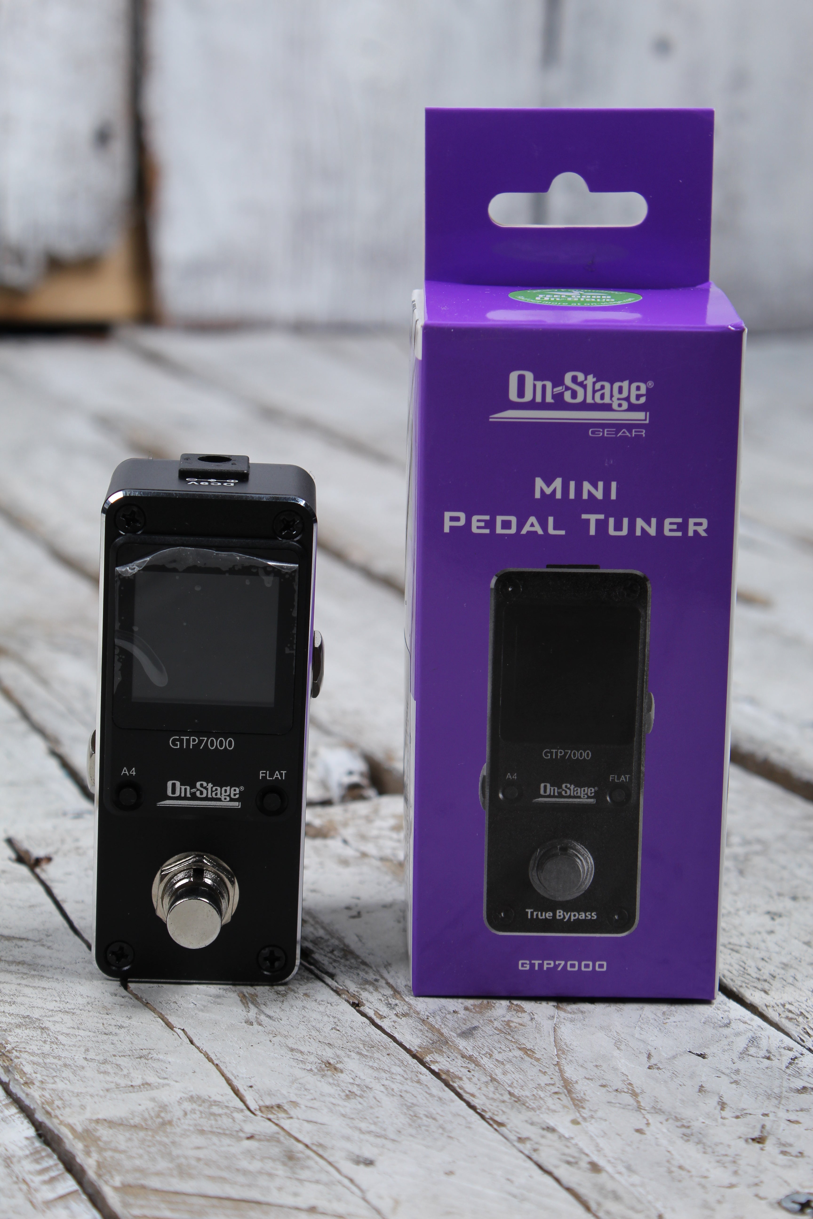 On Stage GTP7000 Mini Guitar Pedal Tuner for Pedal Board w True Bypass Circuitry