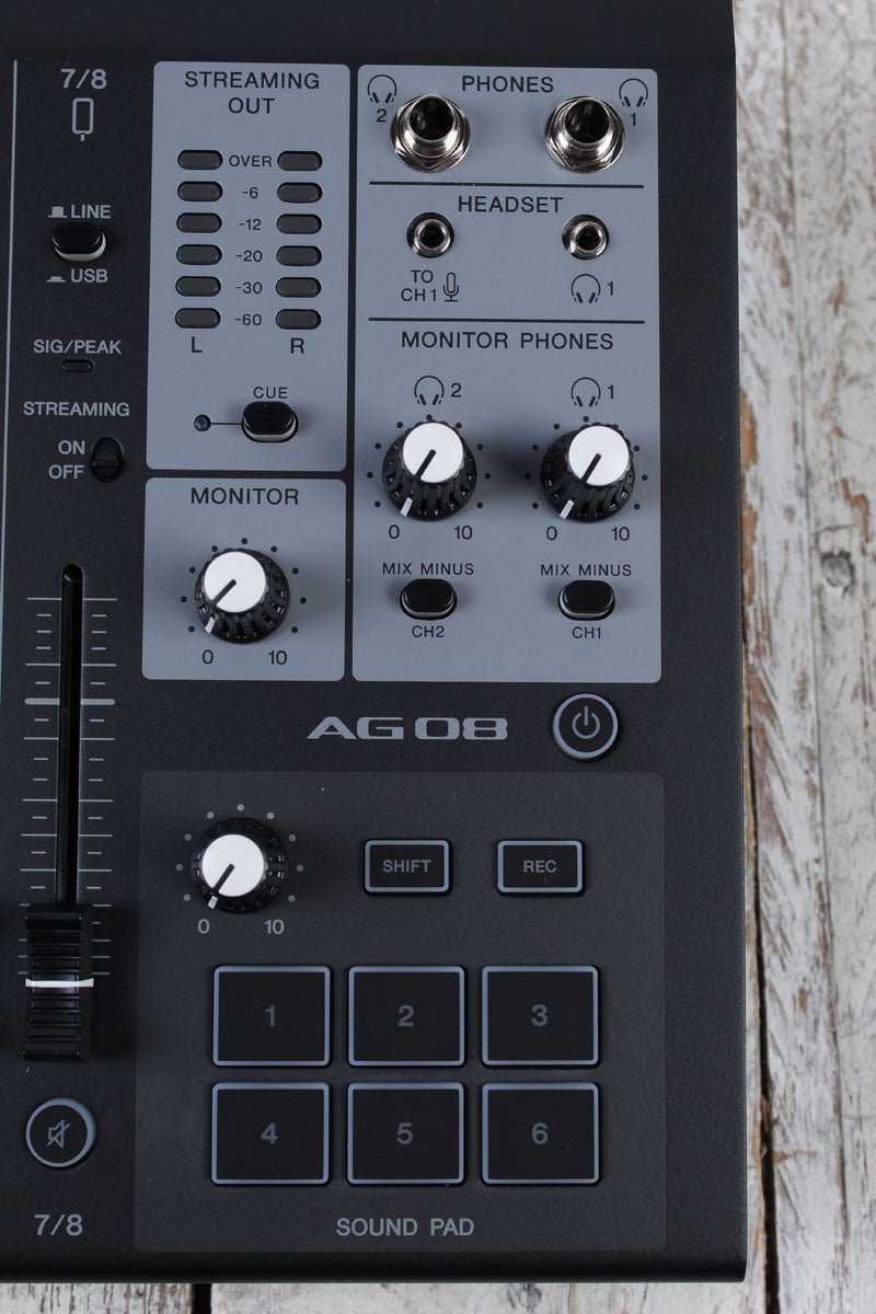 Yamaha AG08 8 Channel Mixer with USB Audio Interface Streaming and Webcasting