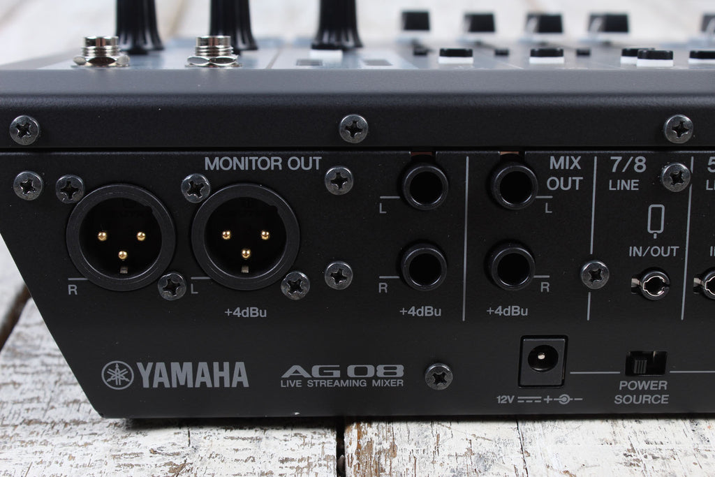 Yamaha AG08 8 Channel Mixer with USB Audio Interface Streaming and Webcasting