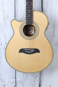 Oscar Schmidt OG10CE Left Handed Concert Acoustic Electric Guitar Natural