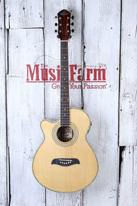 Oscar Schmidt OG10CE Left Handed Concert Acoustic Electric Guitar Natural