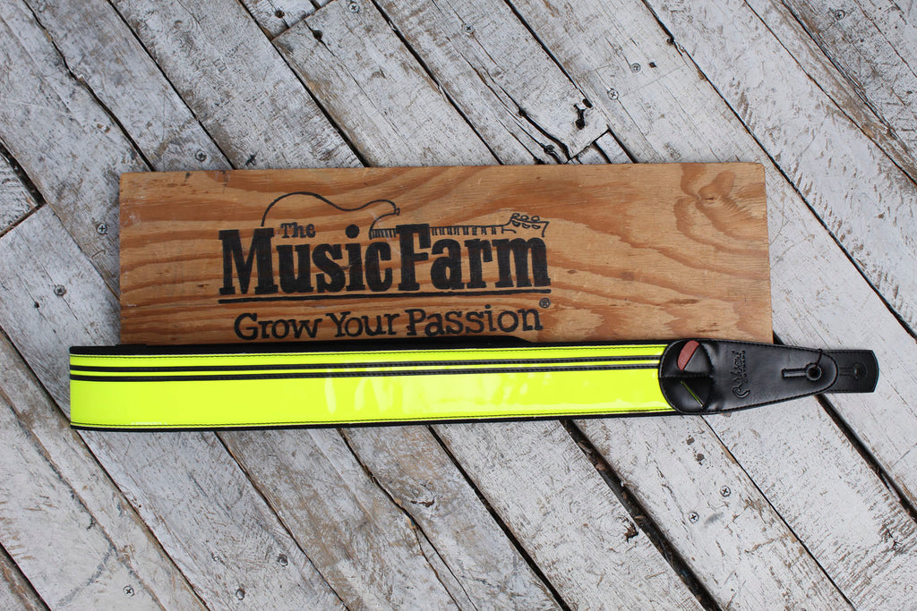 Right On Mojo Race Guitar Strap - Neon Yellow