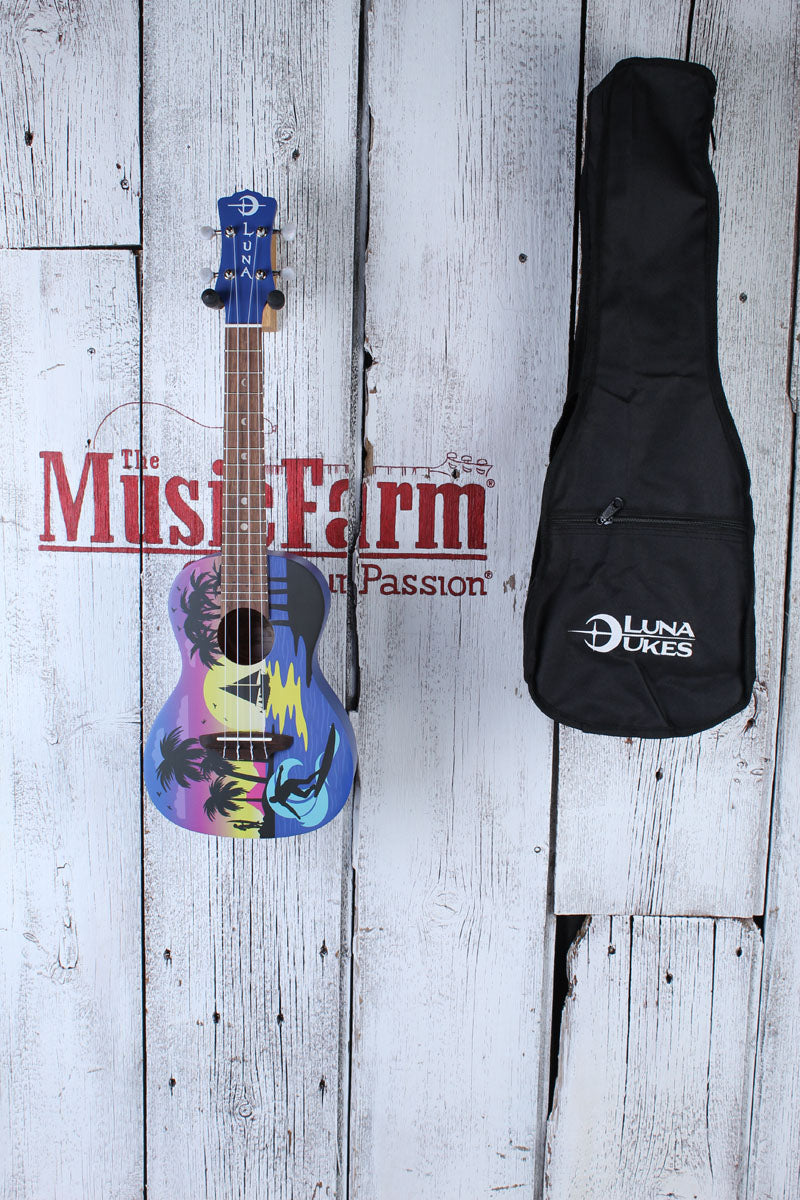 Luna Uke Kauwela Summer Concert Ukulele Custom Kauwela Summer Graphic w Gig Bag