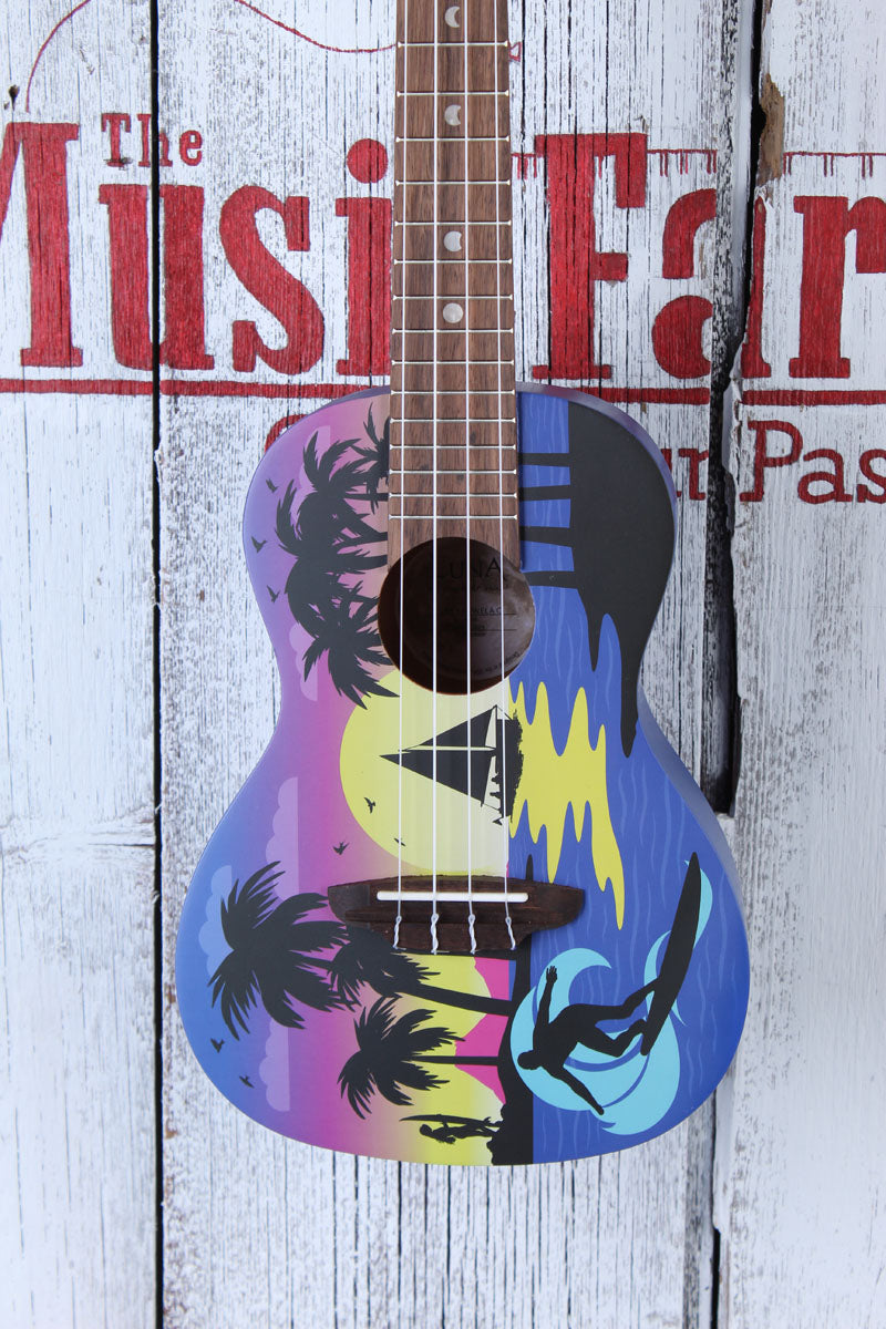 Luna Uke Kauwela Summer Concert Ukulele Custom Kauwela Summer Graphic w Gig Bag